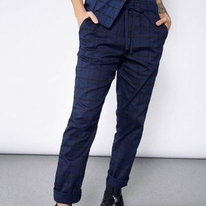 Wildfang Ultimate Windowpane Pants Navy